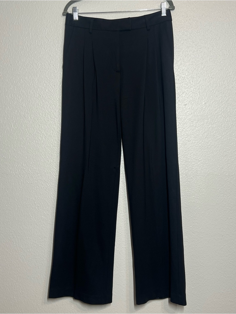 J.Mclaughlin Pants Women's Size 8 Black Stretch Pleated Wide Leg Newman Career